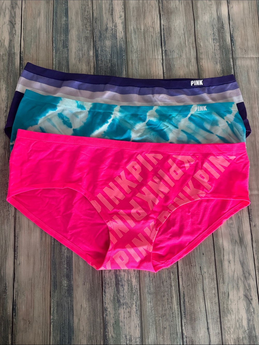 NWT PINK Victoria's Secret Panty 3-Pack (Sz: L)